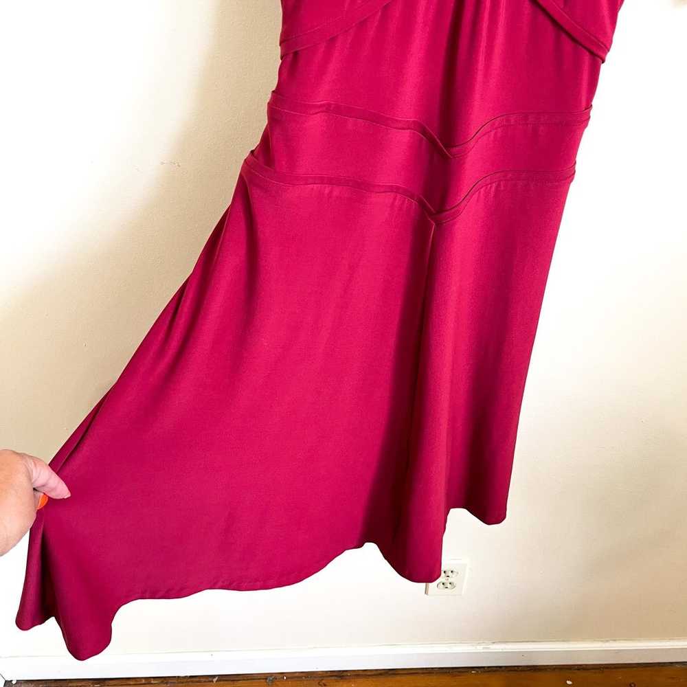 Leona Edmiston Frocks Dress Size 12 Red Jersey St… - image 6