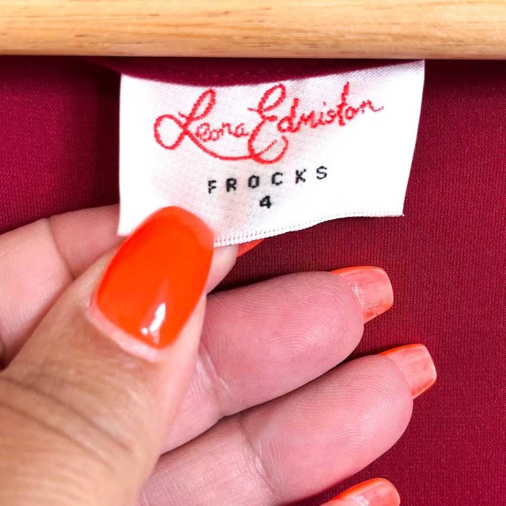 Leona Edmiston Frocks Dress Size 12 Red Jersey St… - image 8