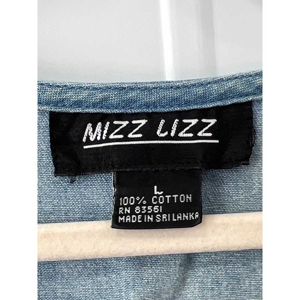Y2K 90s Mizz Lizz A-Line Denim Dress Women L Cham… - image 3