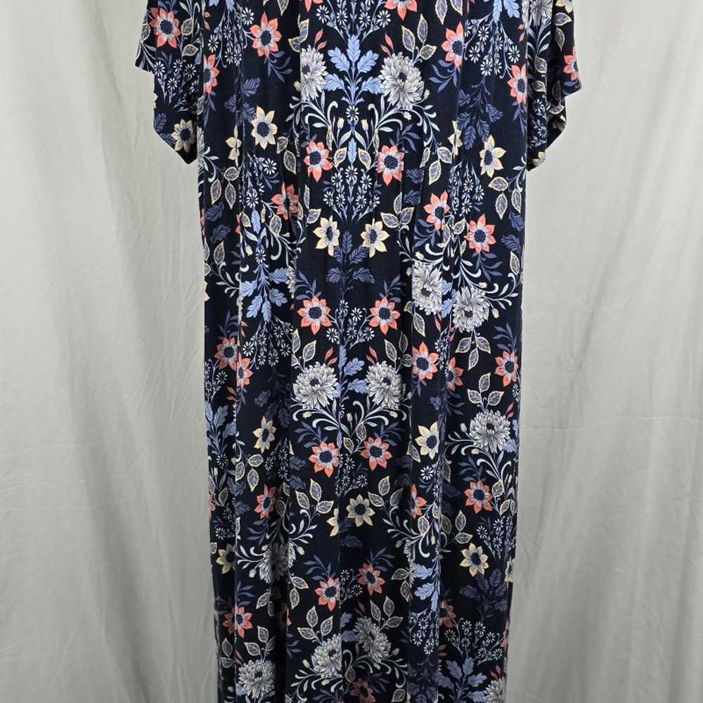 J. Jill Floral Blue Full Buttoned Rayon Blend Jer… - image 6