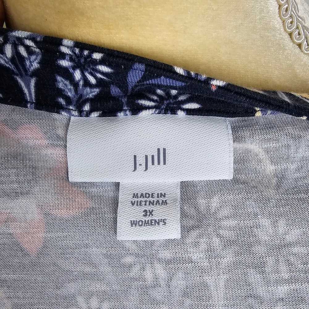 J. Jill Floral Blue Full Buttoned Rayon Blend Jer… - image 9