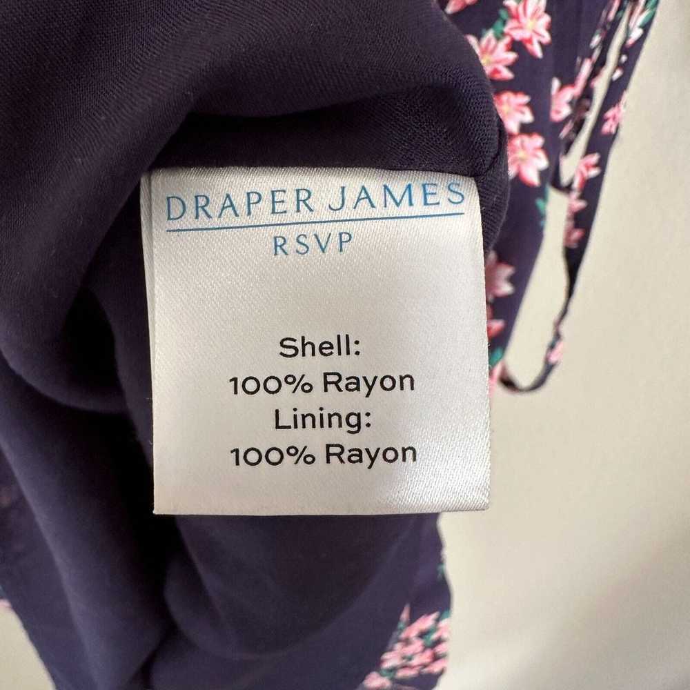 Draper James RSVP Navy Floral Dress V-Neck 3/4 Sl… - image 4