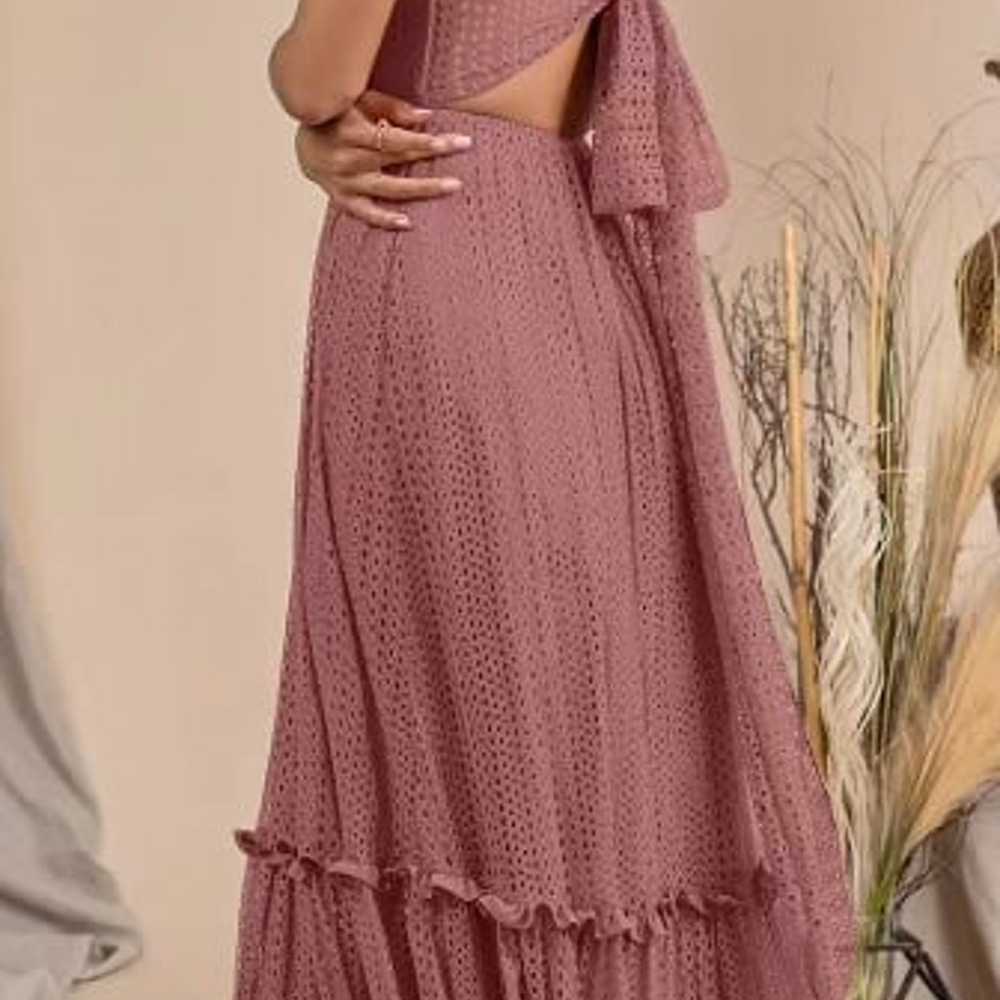 Boho maxi dress, size 0-2 desert rose color - image 12