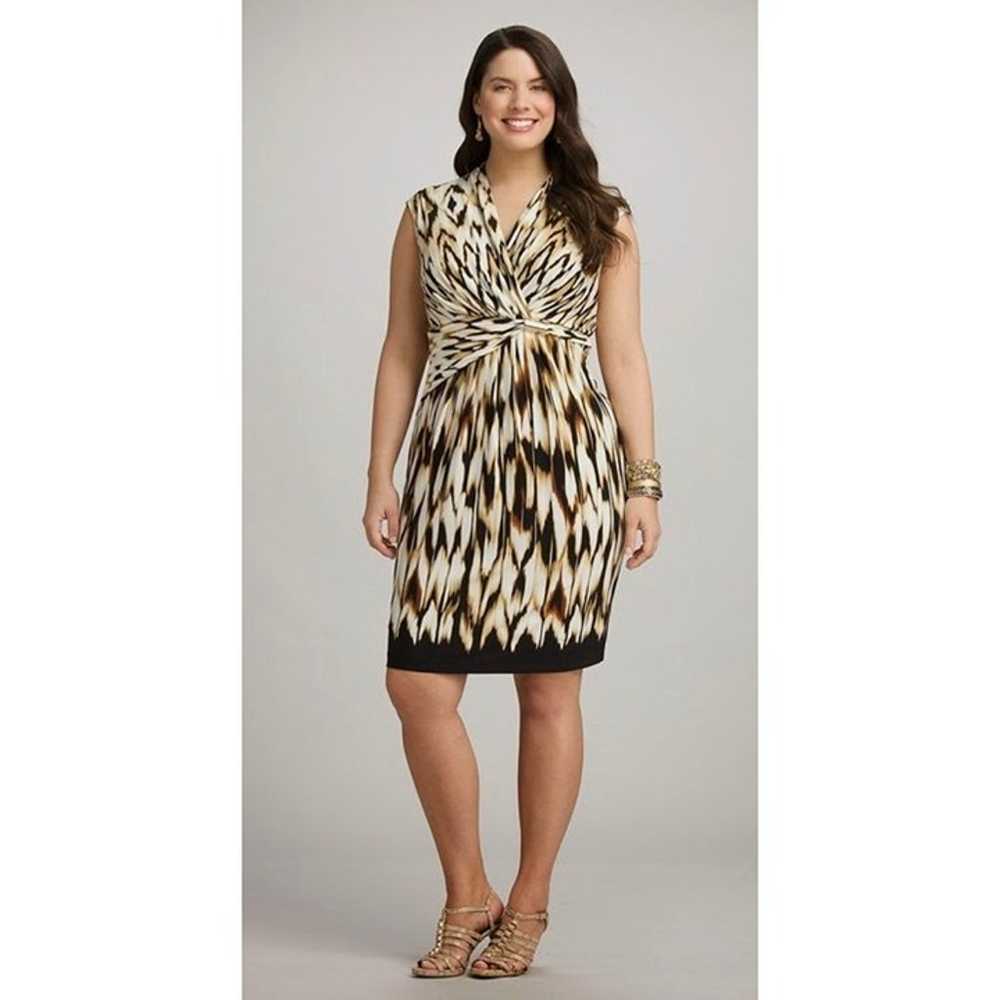 Size 10 CLASSY IKAT PRINT FAUX-WRAP DRESS Day/Eve… - image 5