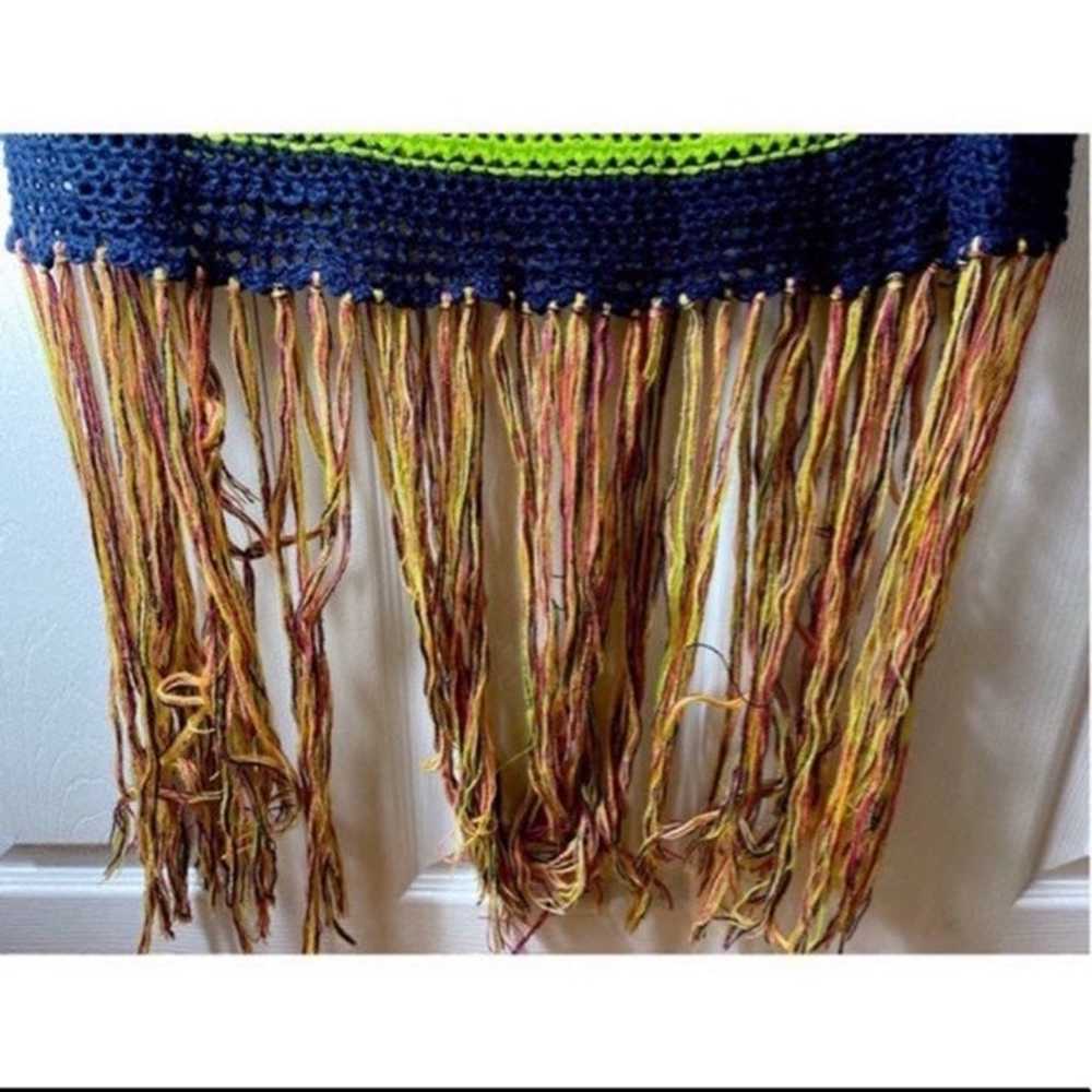 Handmade Multi Color Stripe Crochet Halter Neck M… - image 3