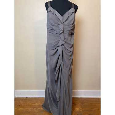 Vera Wang Floor Length Gown Mercury Light Gray Br… - image 1