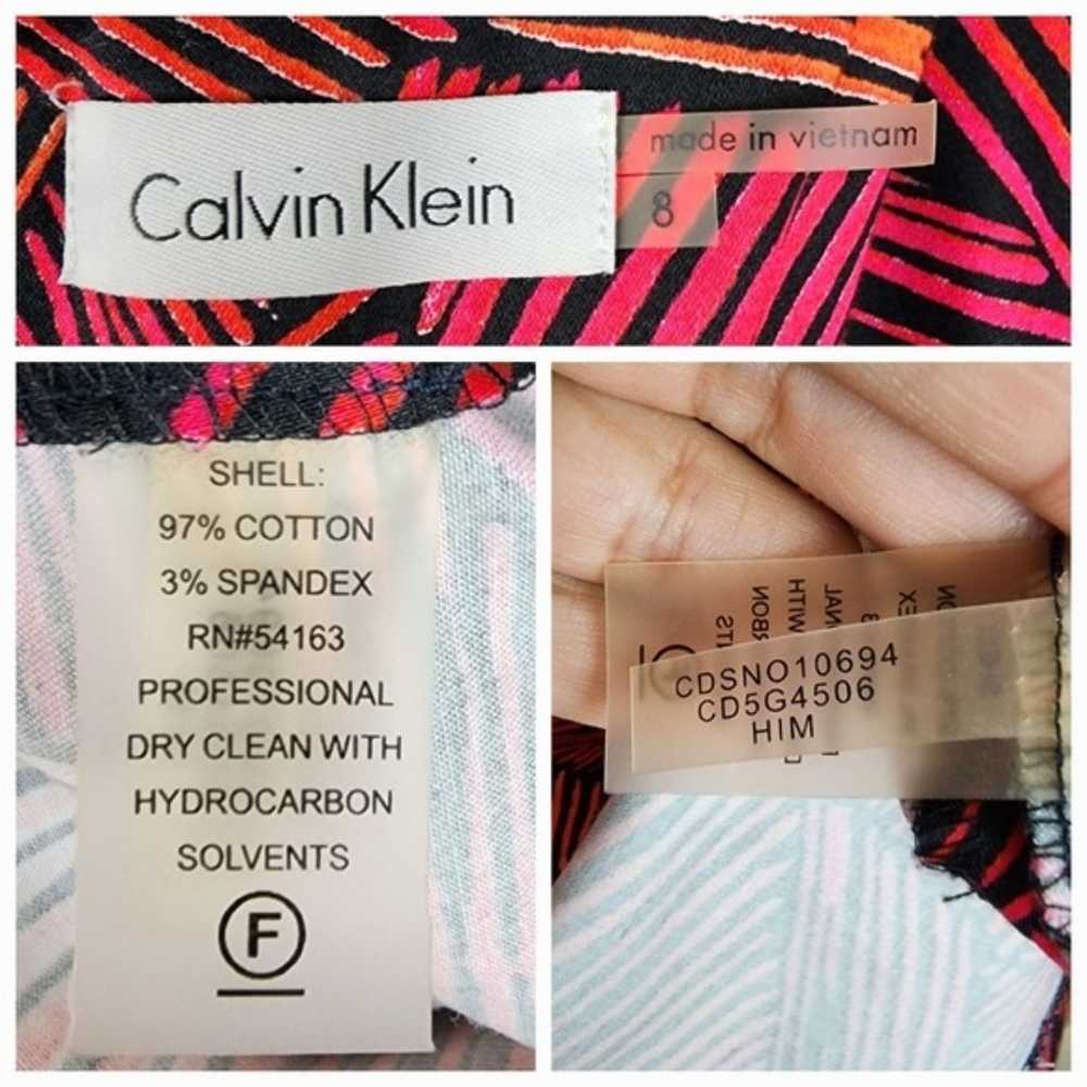 Calvin Klein Pink Orange Abstract Print Shaped Sh… - image 2