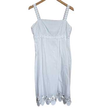 Eliza J White Cotton Sleeveless Dress Summer Women