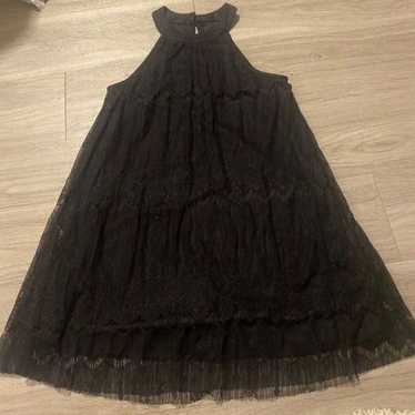 ASTR black lack sleeveless halter mini dress size… - image 1