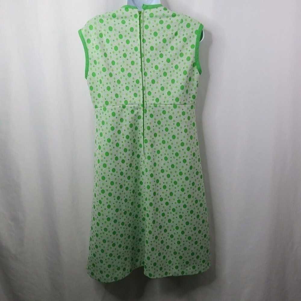 Vintage Green White Polka Dot Dress early 1960s S… - image 6