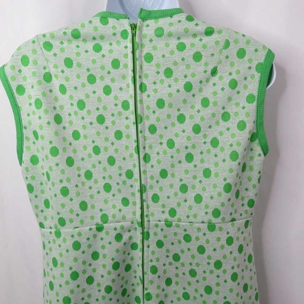 Vintage Green White Polka Dot Dress early 1960s S… - image 7