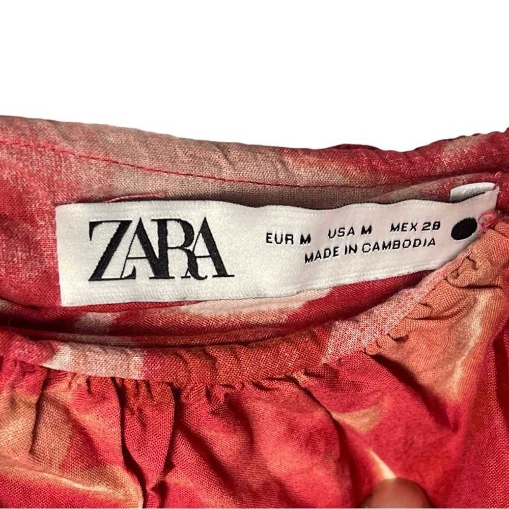 Zara Tropical Floral Cotton Off Shoulder Midi Dre… - image 8