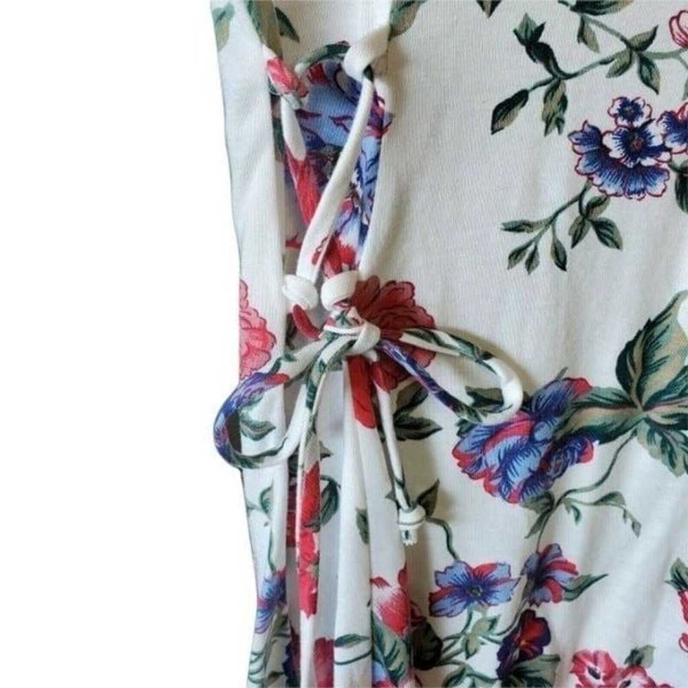 90s Womens Sz Small White Floral Dress - image 3