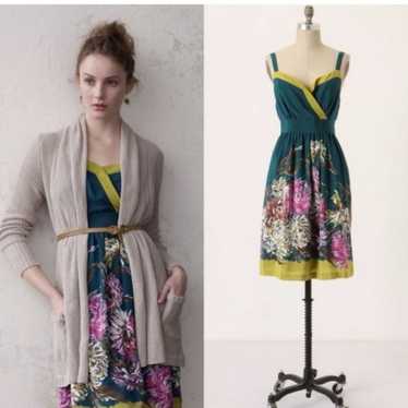 Anthropologie Maeve silk floral dress