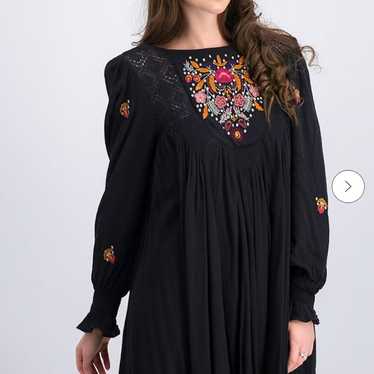 Free People Women’s Size XS Mohave Black Embroide… - image 1