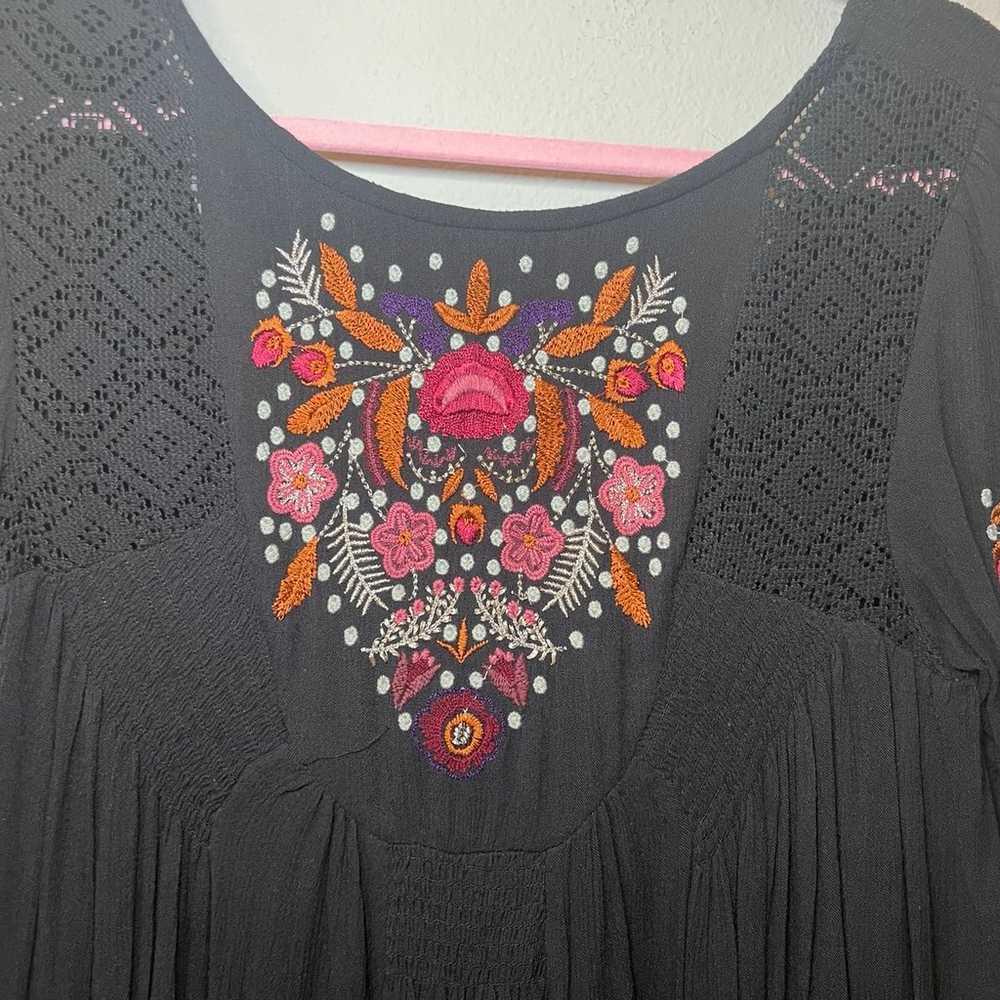 Free People Women’s Size XS Mohave Black Embroide… - image 6