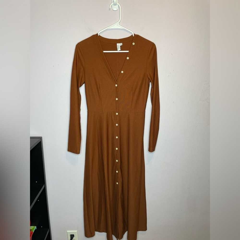 & Other Stories Rust Button Down Midi Dress Size 4 - image 1