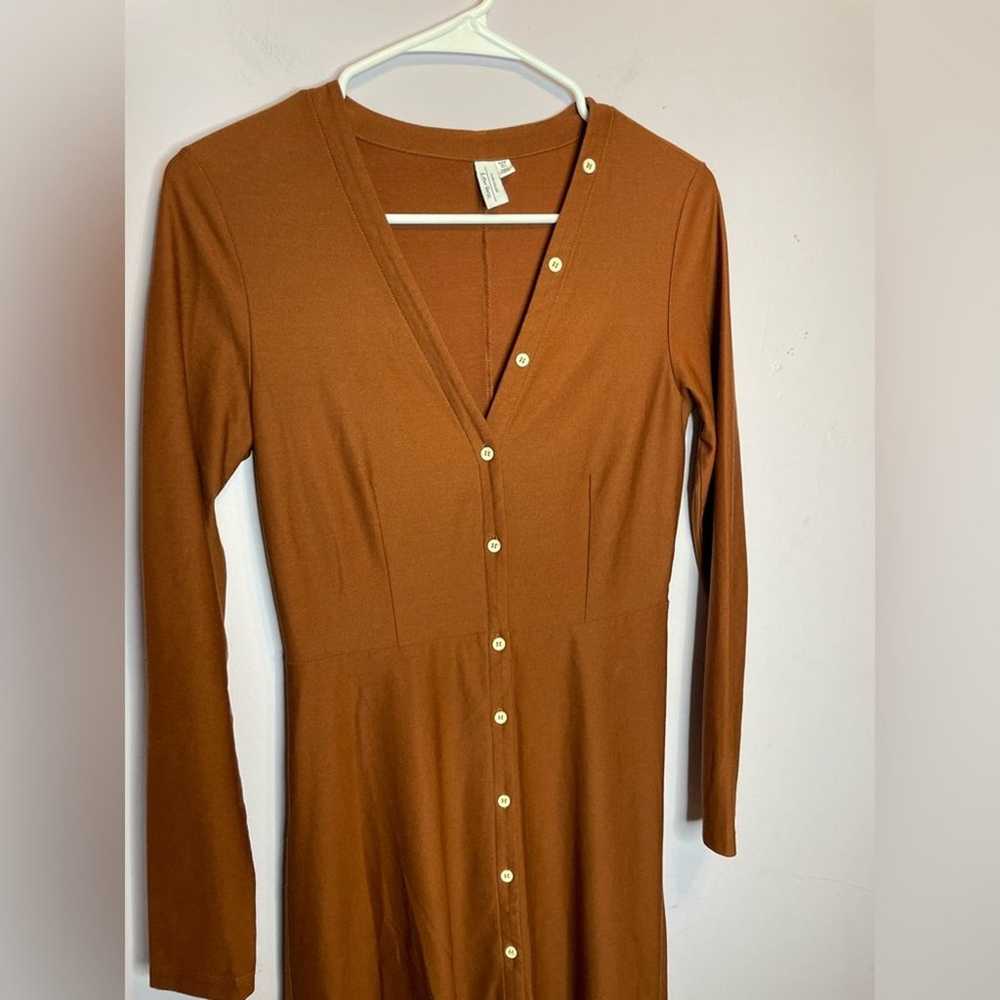 & Other Stories Rust Button Down Midi Dress Size 4 - image 3