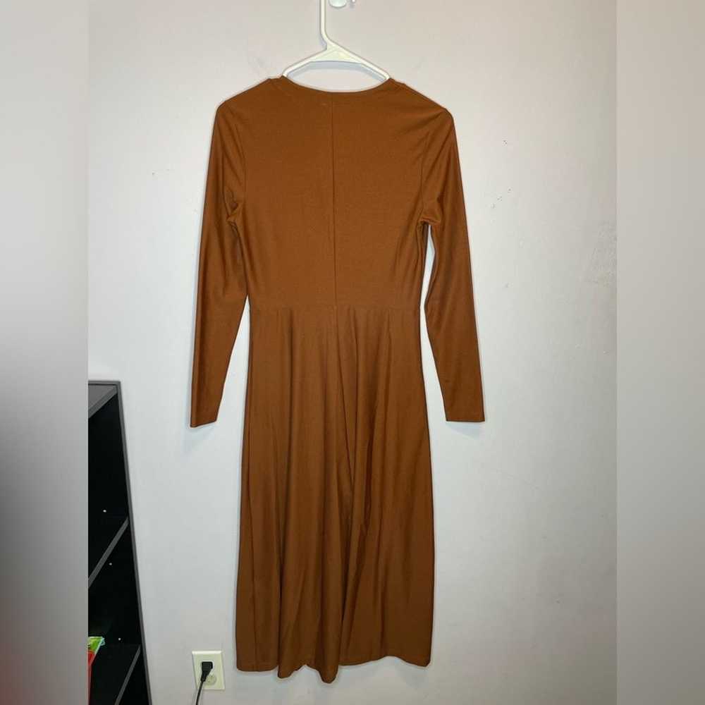 & Other Stories Rust Button Down Midi Dress Size 4 - image 4