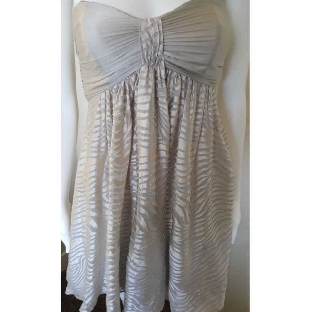 Express Silk Vintage Strapless Y2K Silver Animal … - image 2