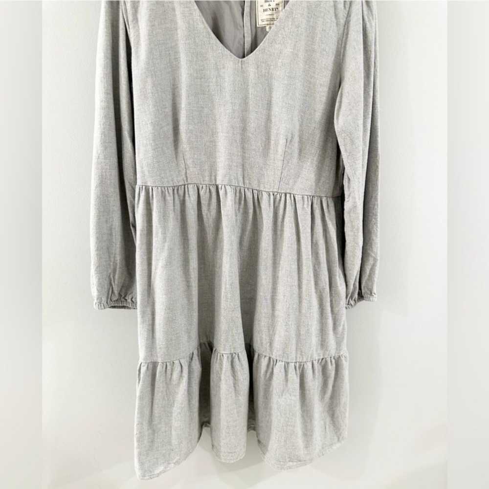 Hope & Henry Long Sleeve Tiered Dress Gray Size 14 - image 4