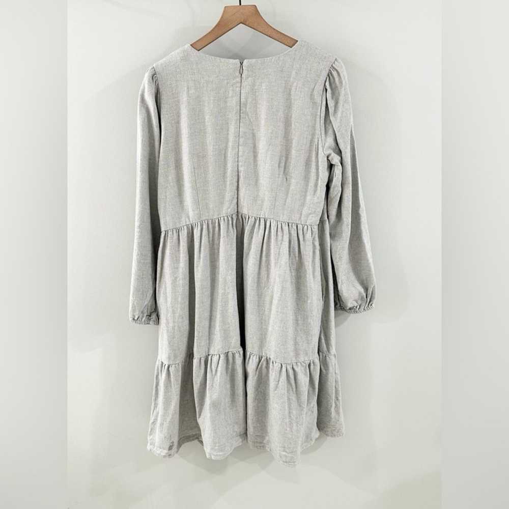 Hope & Henry Long Sleeve Tiered Dress Gray Size 14 - image 6