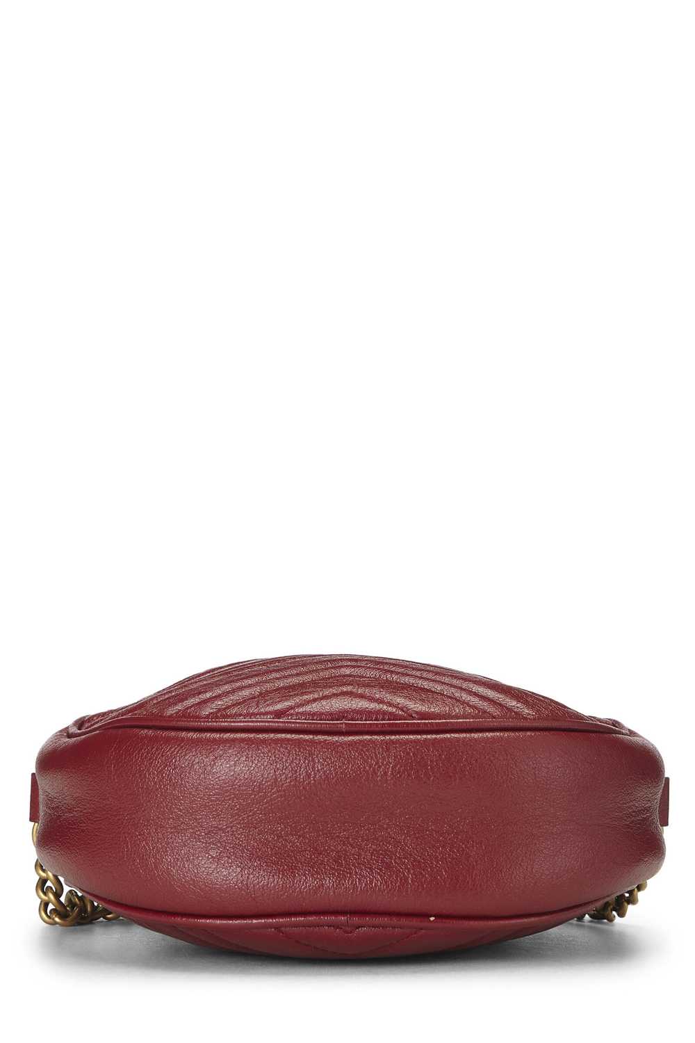 Red Leather GG Marmont Round Shoulder Bag Mini - image 5