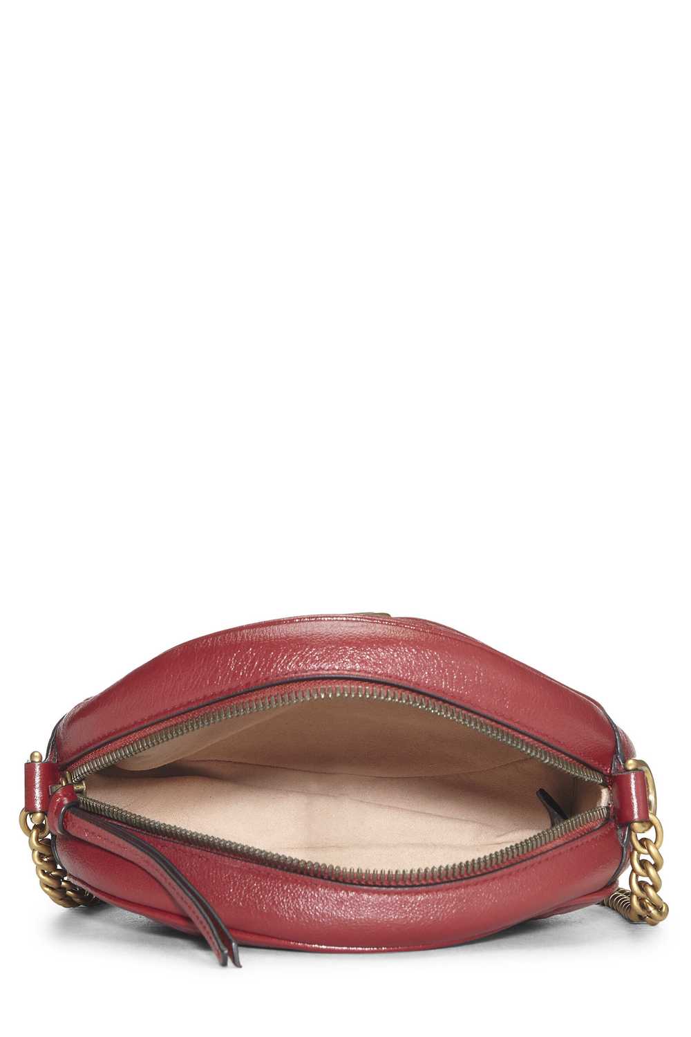Red Leather GG Marmont Round Shoulder Bag Mini - image 6