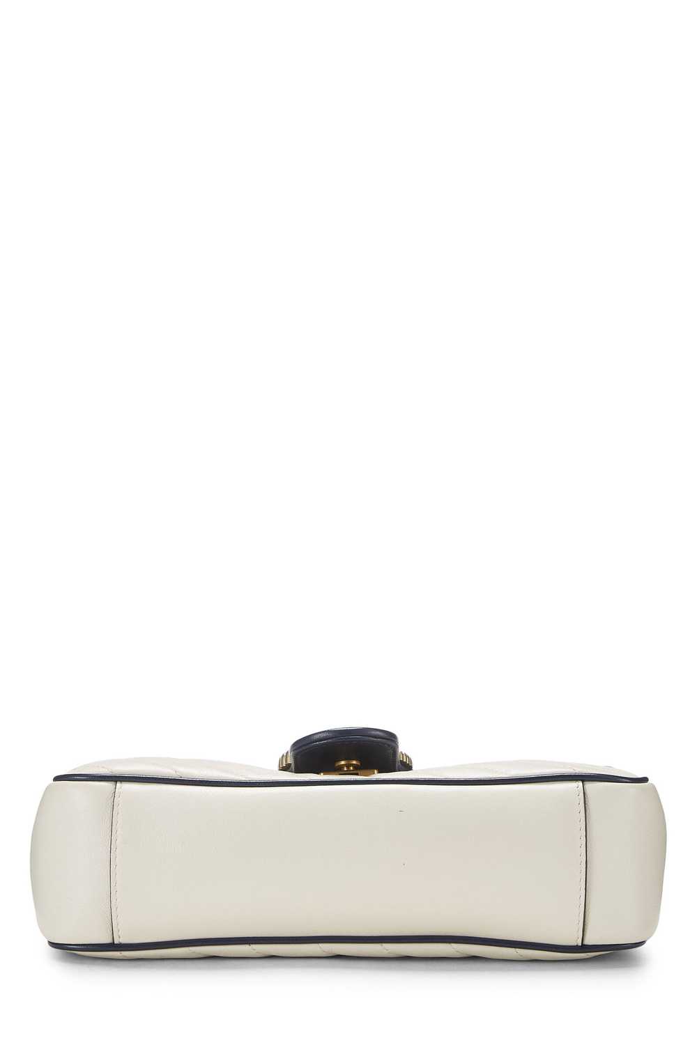White Leather Torchon GG Marmont Shoulder Bag Sma… - image 5