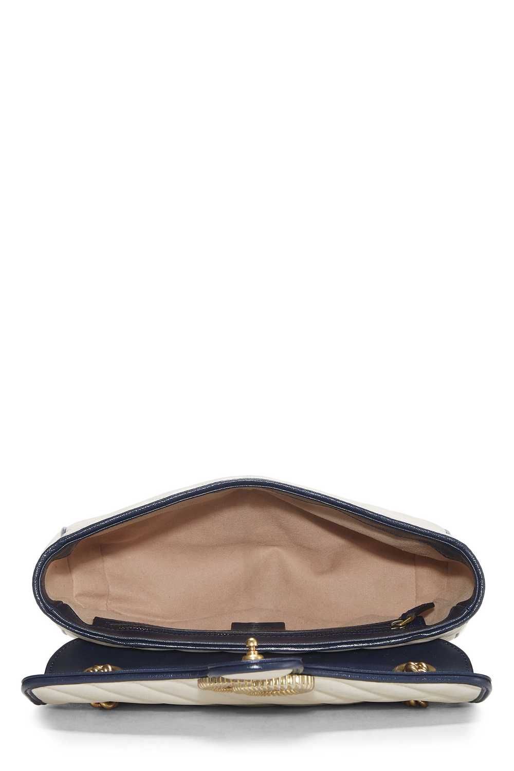 White Leather Torchon GG Marmont Shoulder Bag Sma… - image 6