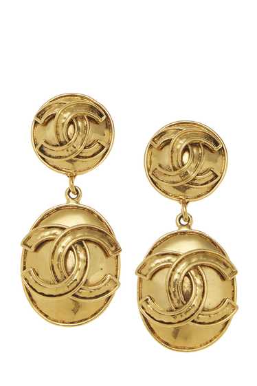 Gold 'CC' Dangle Earrings