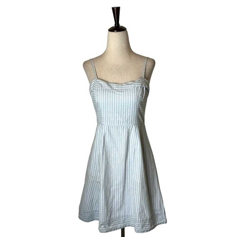 Fame And Partners Dress Women 6 Blue Striped Fit … - image 2