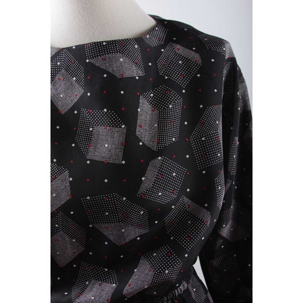Long Dress, Homemade, Black, Gray, Geometric Patt… - image 3