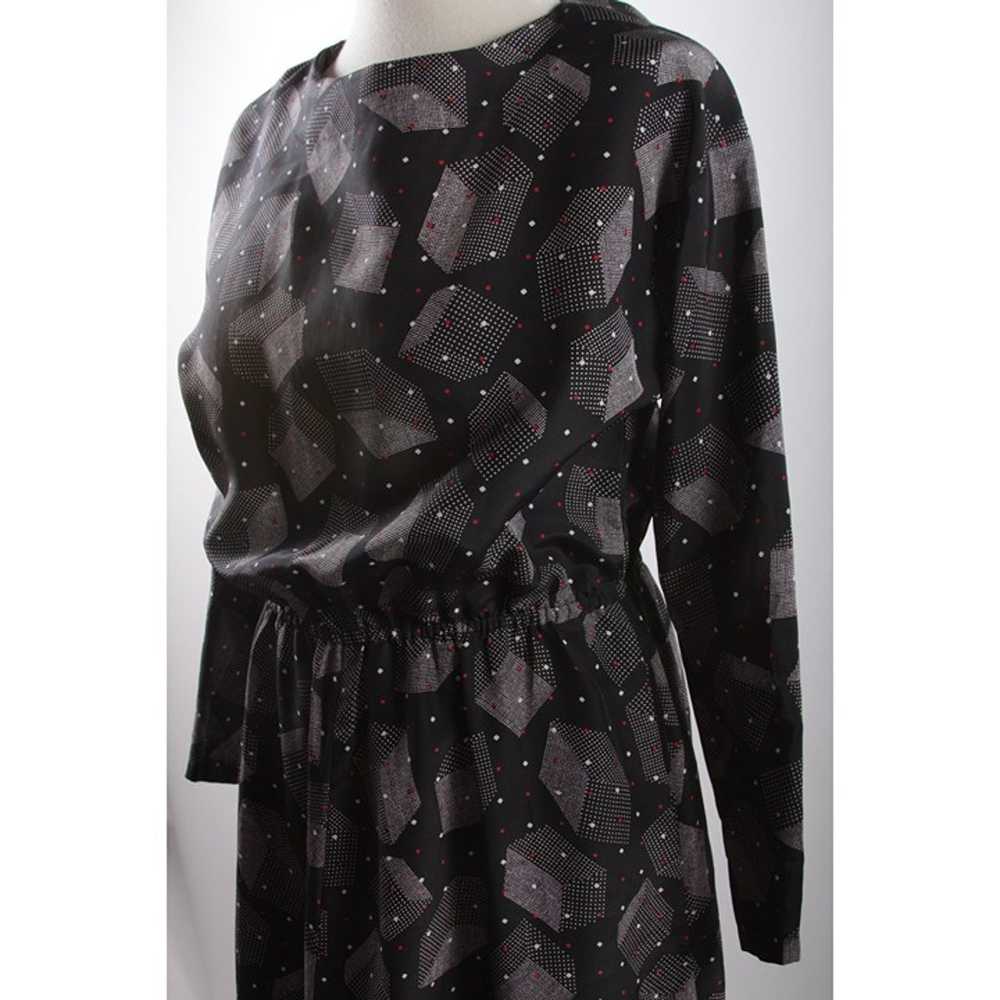 Long Dress, Homemade, Black, Gray, Geometric Patt… - image 4