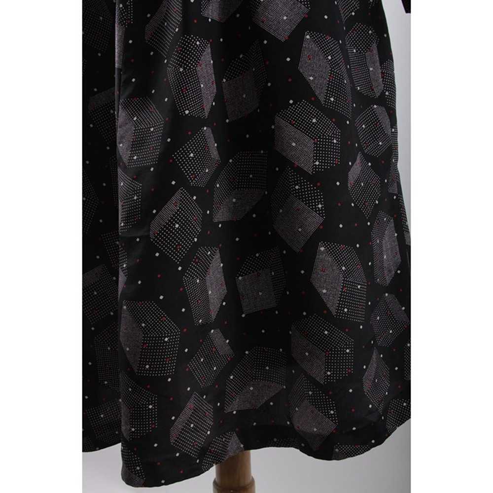 Long Dress, Homemade, Black, Gray, Geometric Patt… - image 5