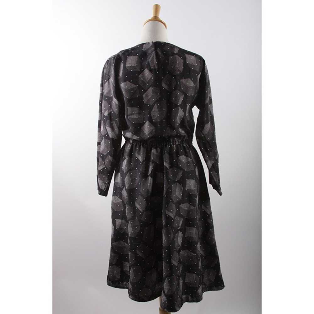 Long Dress, Homemade, Black, Gray, Geometric Patt… - image 6