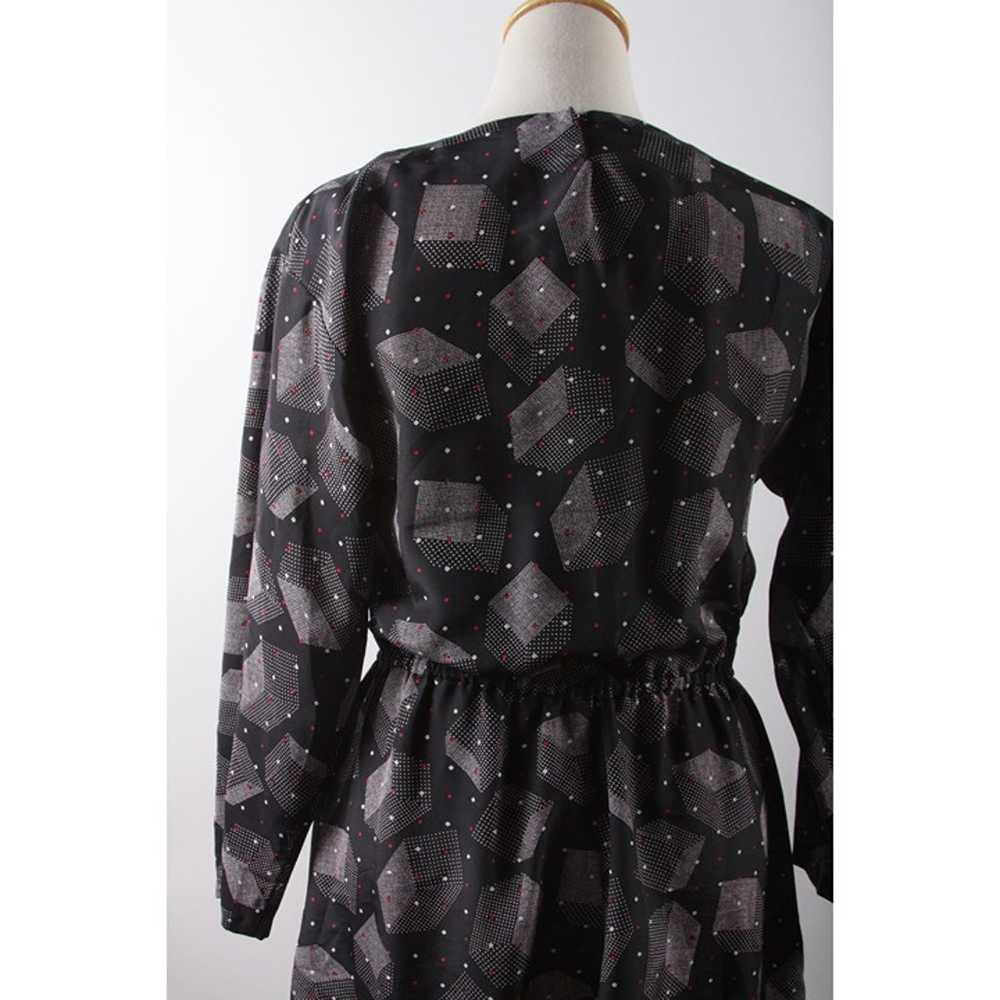 Long Dress, Homemade, Black, Gray, Geometric Patt… - image 7