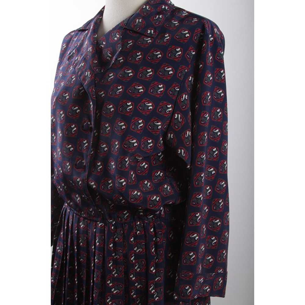 Dress, Purple, Dotted Patterns, Long Sleeves, Ope… - image 5
