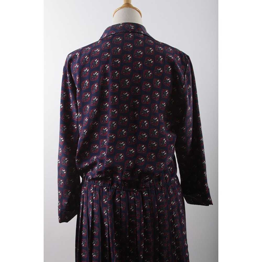 Dress, Purple, Dotted Patterns, Long Sleeves, Ope… - image 7