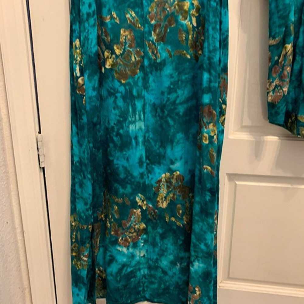 EUC Young Fashion Turquoise Floral 2 Piece Dress … - image 4