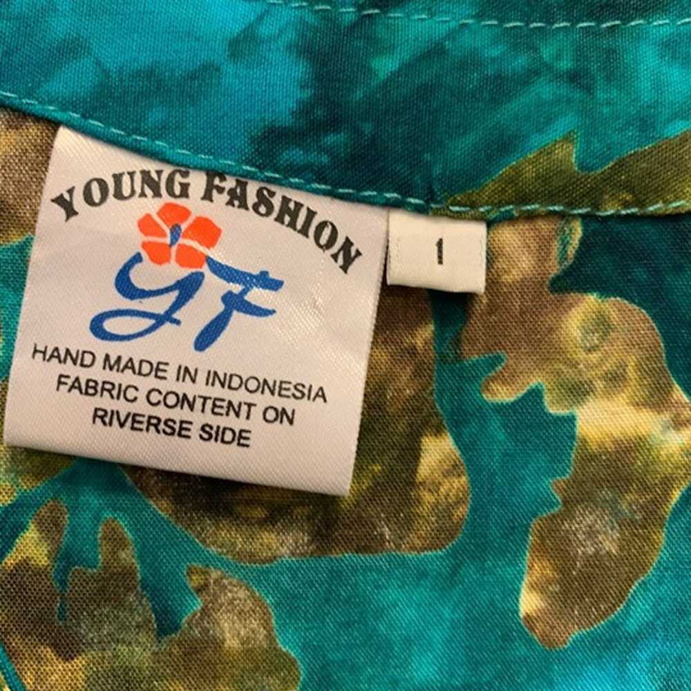 EUC Young Fashion Turquoise Floral 2 Piece Dress … - image 8