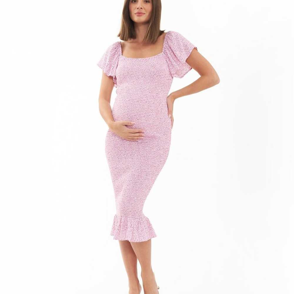 Ripe Maternity The Selma Shirred Dress Pink Body … - image 1