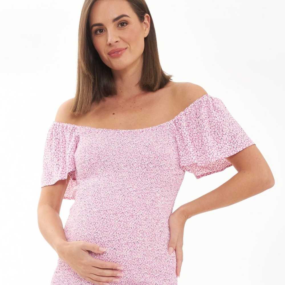 Ripe Maternity The Selma Shirred Dress Pink Body … - image 2