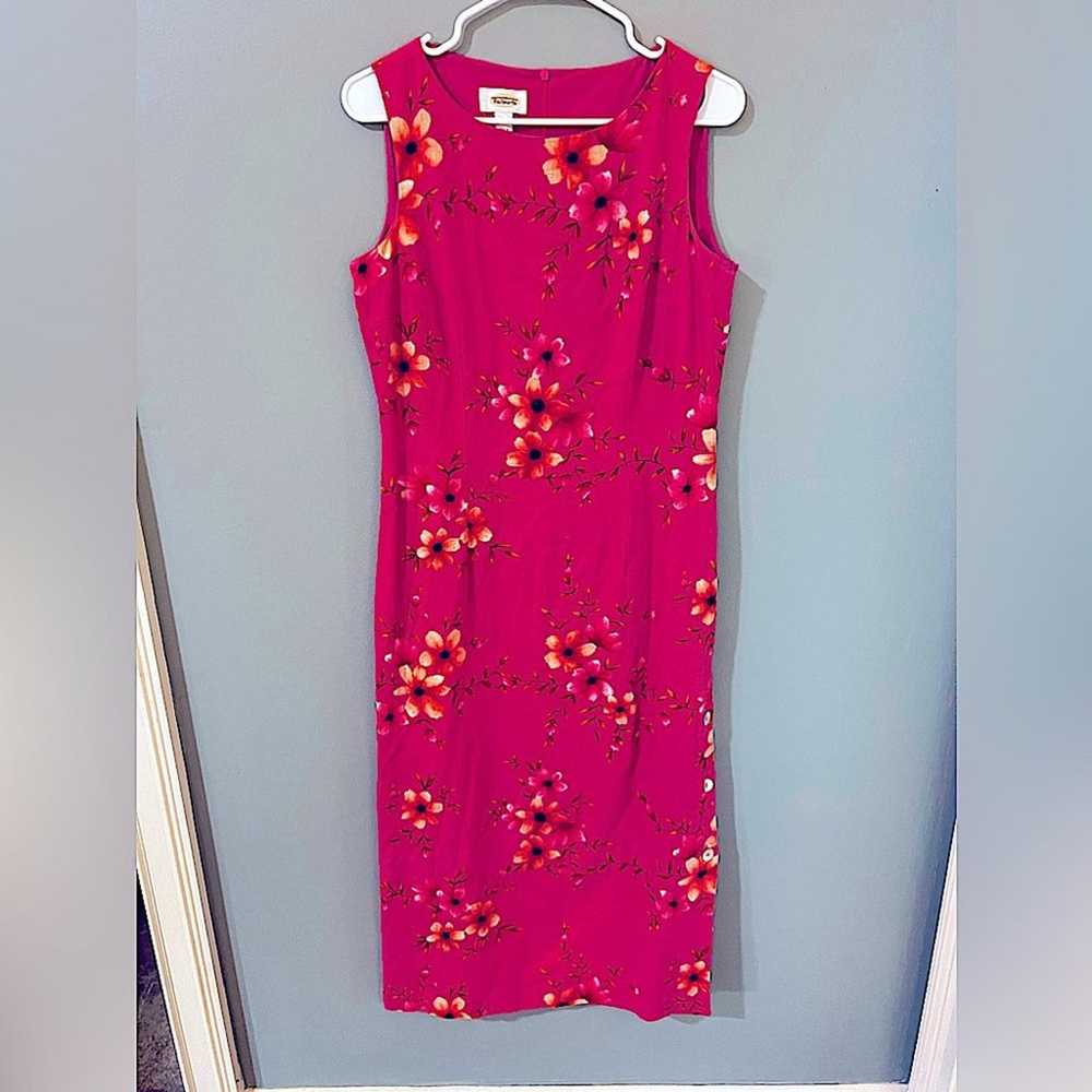 Talbots Linen Blend Sleeveless Dress Size 6Pink F… - image 1
