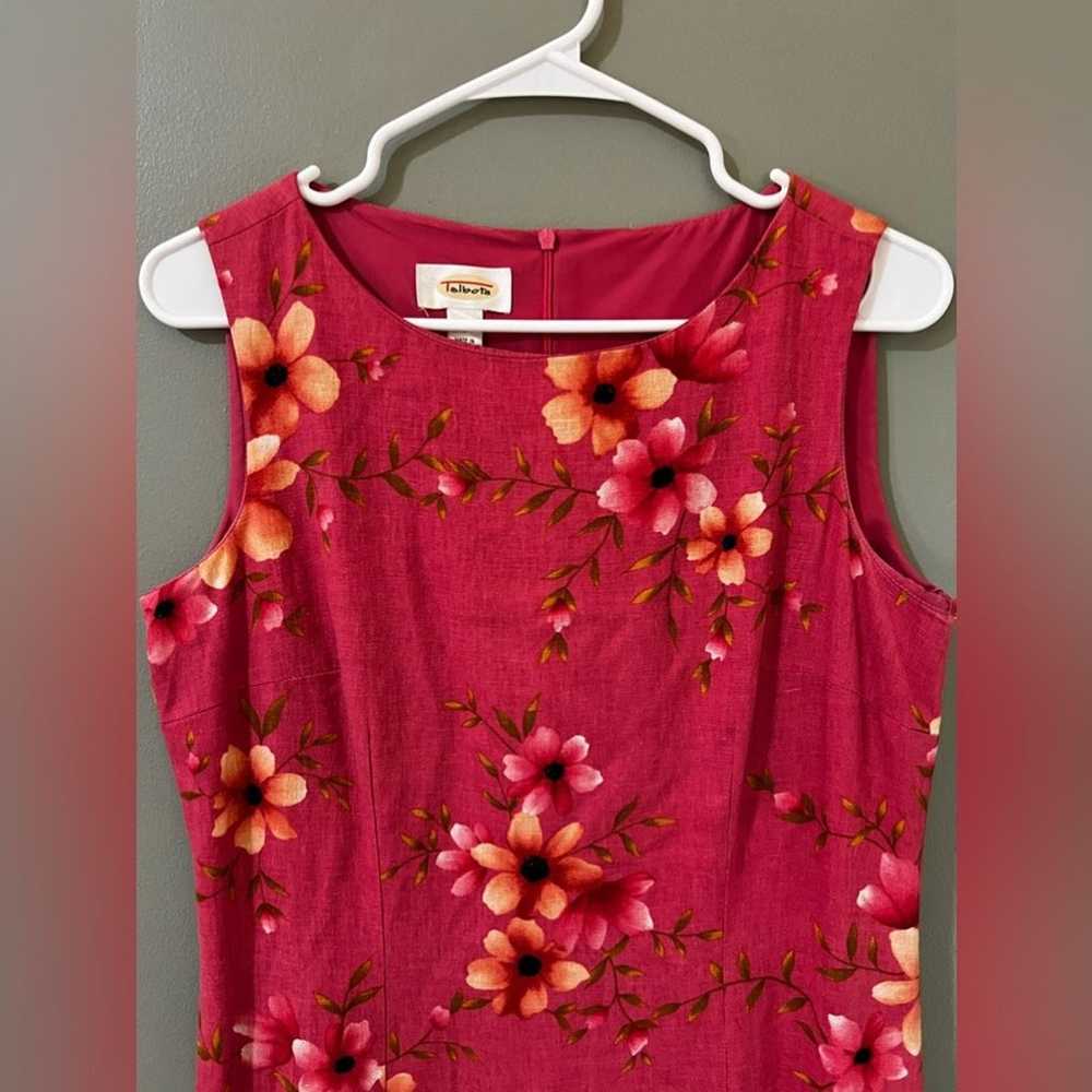 Talbots Linen Blend Sleeveless Dress Size 6Pink F… - image 2