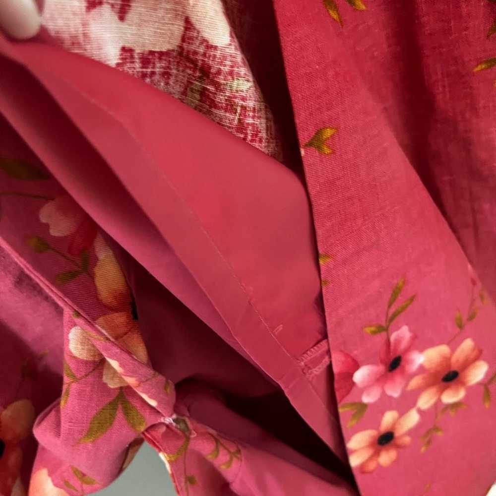 Talbots Linen Blend Sleeveless Dress Size 6Pink F… - image 3