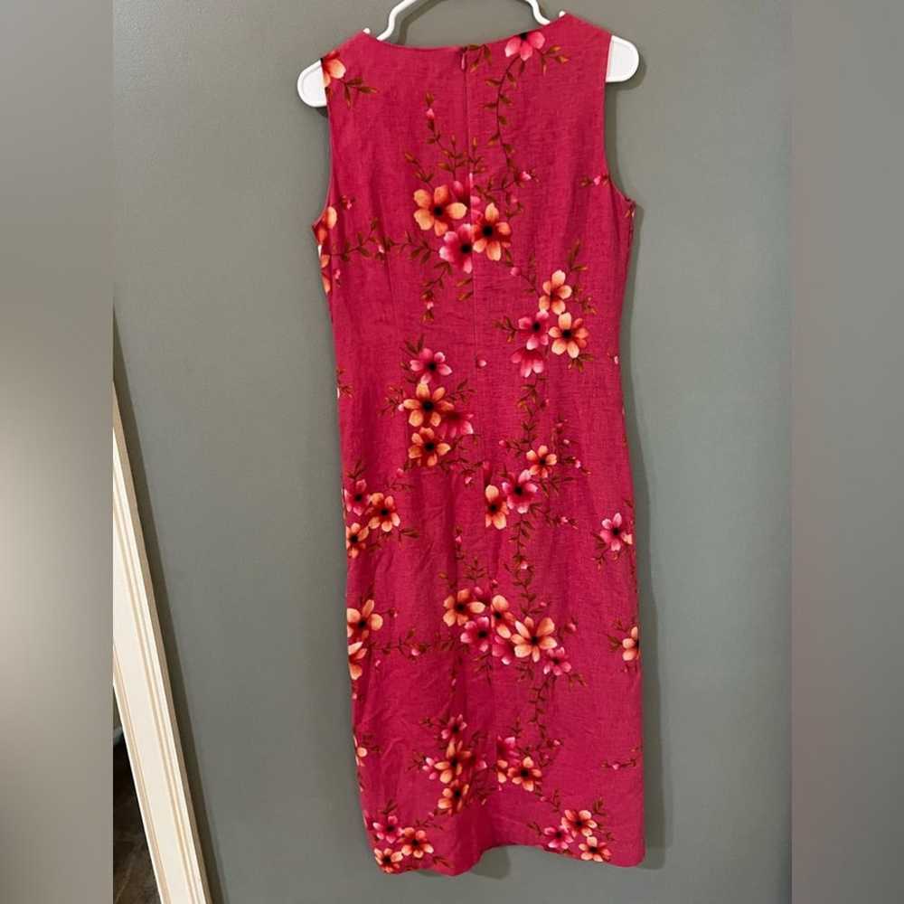 Talbots Linen Blend Sleeveless Dress Size 6Pink F… - image 4