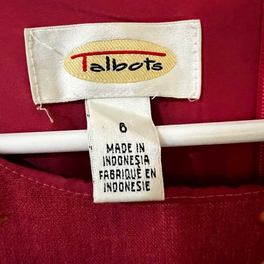 Talbots Linen Blend Sleeveless Dress Size 6Pink F… - image 5