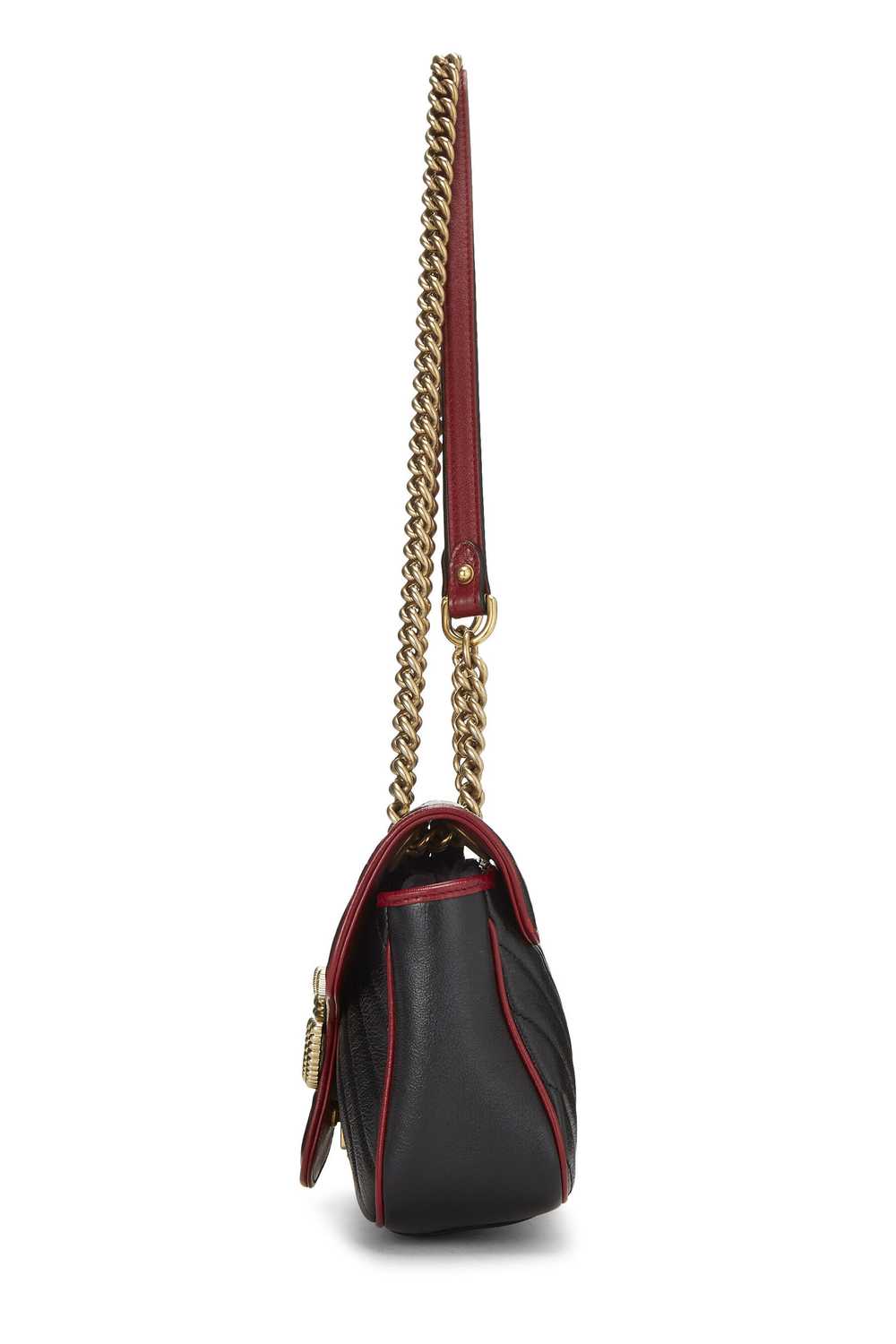 Black Leather Torchon GG Marmont Shoulder Bag Sma… - image 3