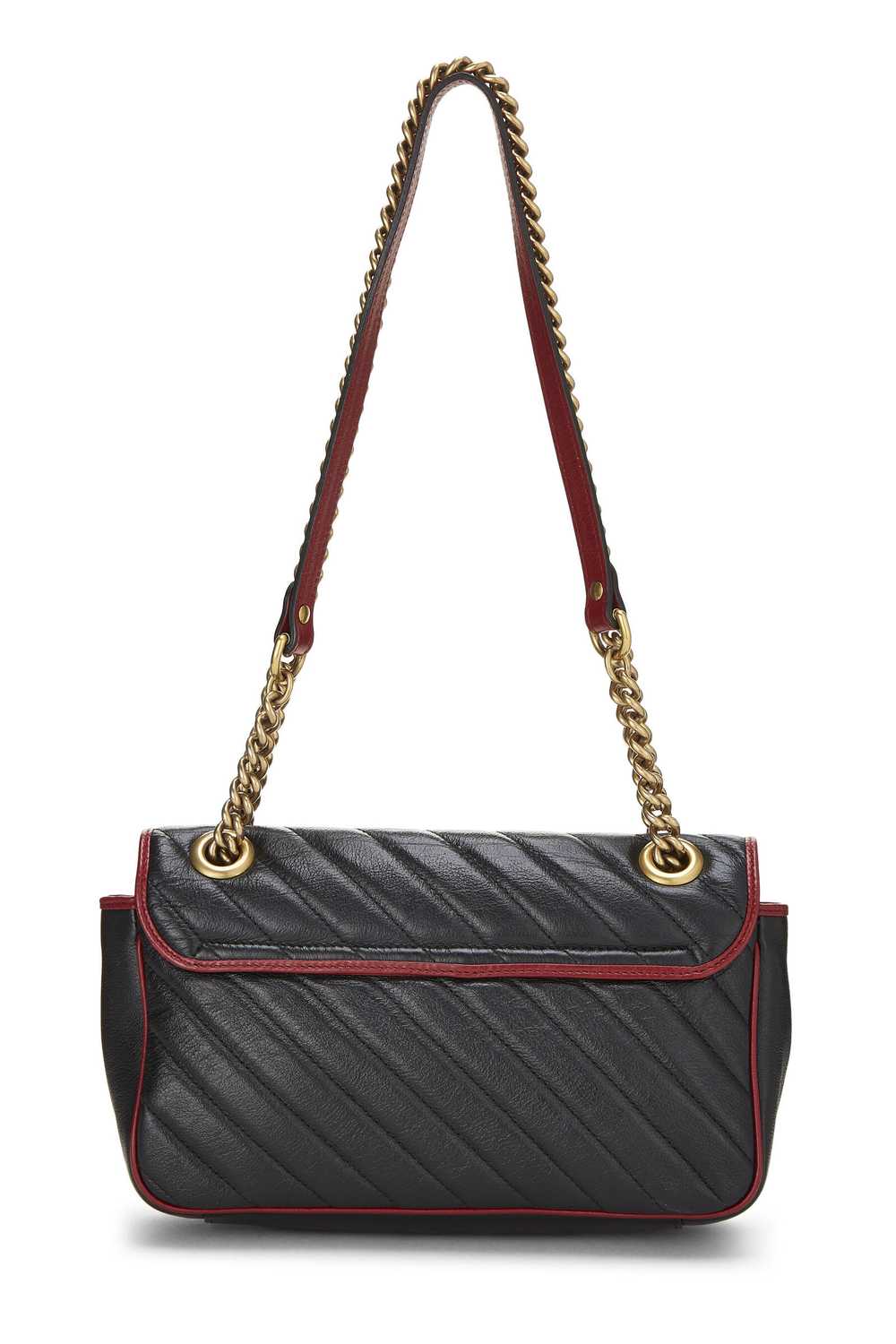 Black Leather Torchon GG Marmont Shoulder Bag Sma… - image 4